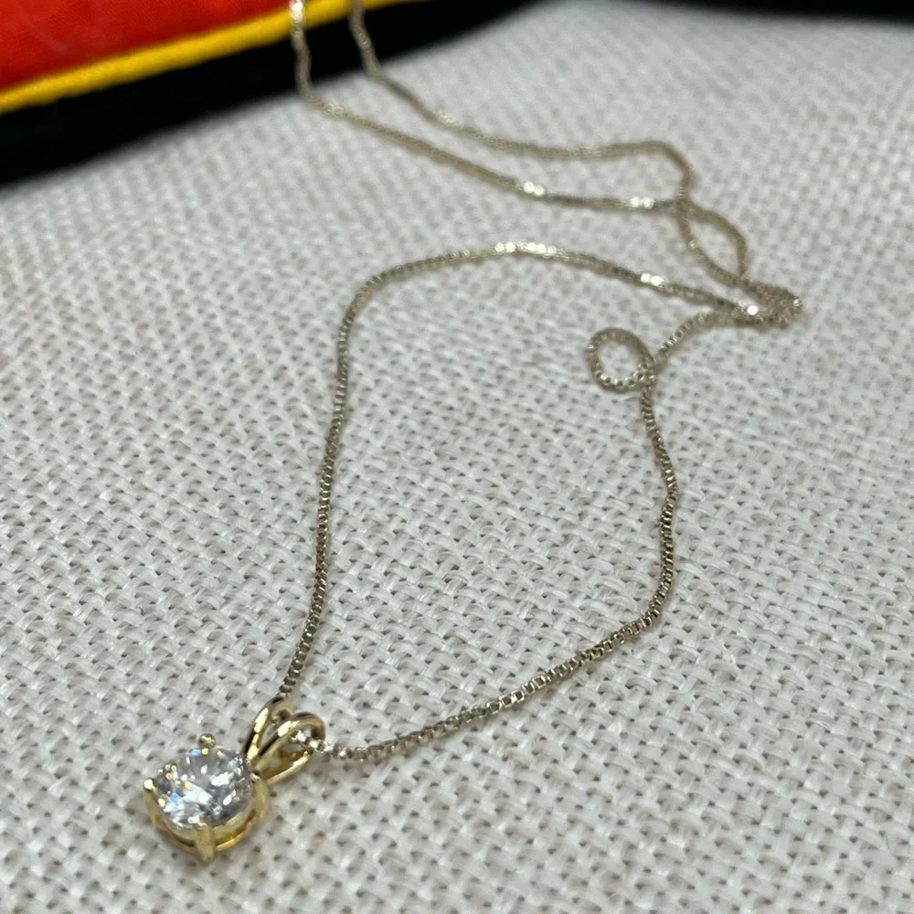Vintage 925 Italy Sterling Silver Necklace w/ CZ Pendant – 18” - Picture 14 of 17